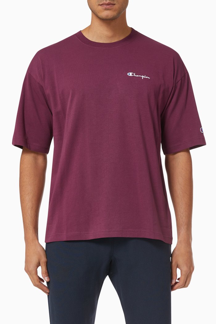 

Small Script Logo Oversized T-shirt in Cotton, Purple