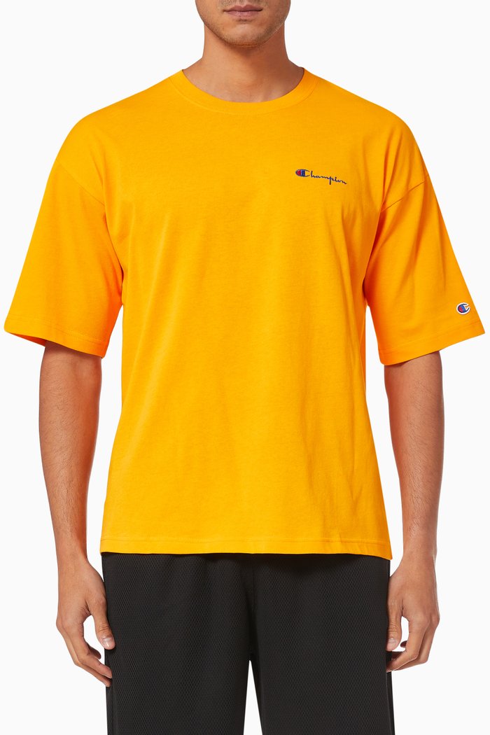 

Small Script Logo Oversized T-shirt in Cotton, Orange