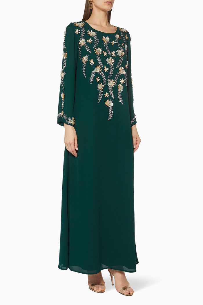 

Sequin Embellished Jalabiya, Green
