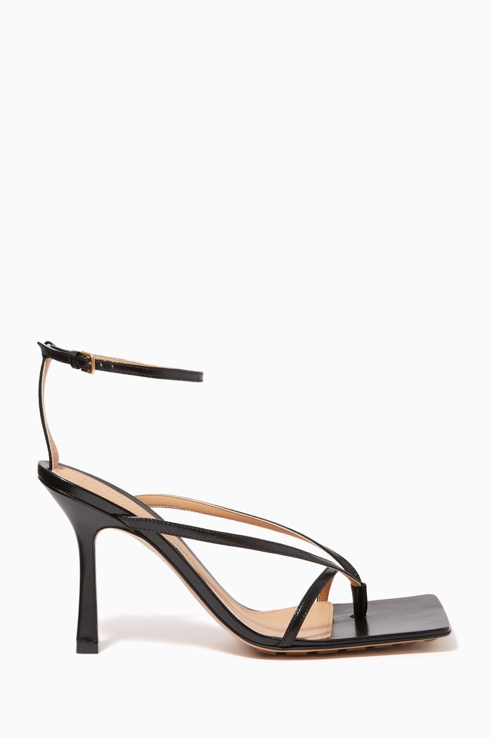 

Nappa Leather Stiletto Sandals, Black
