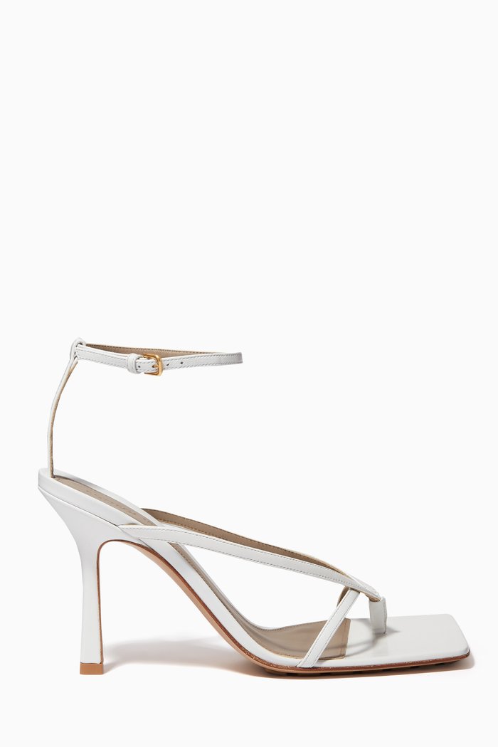 Nappa Leather Stiletto Sandals, White