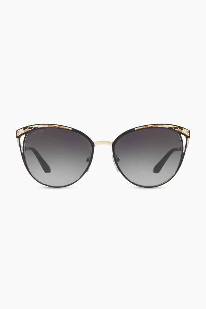 

Patterned Cat-Eye Full Rim Sunglasses, Black