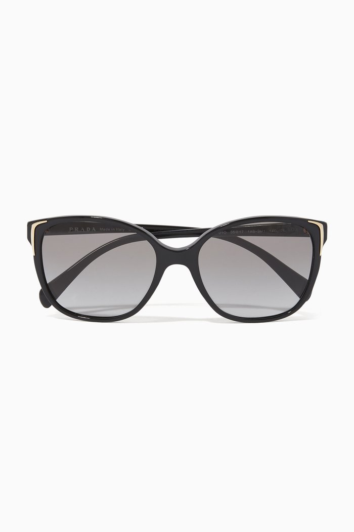 

Cat-Eye Acetate Sunglasses, Black