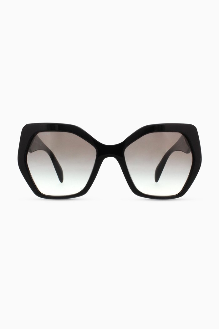 

Geometric Acetate Sunglasses, Black
