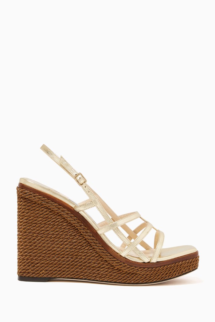 

Ariela 110 Wedge Sandals in Metallic Nappa, Black