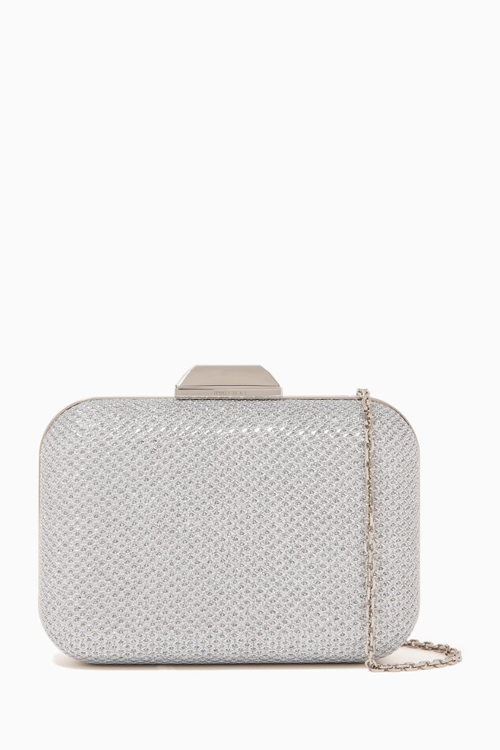 

Cloud/XL Clutch in Metallic Fabric, Silver