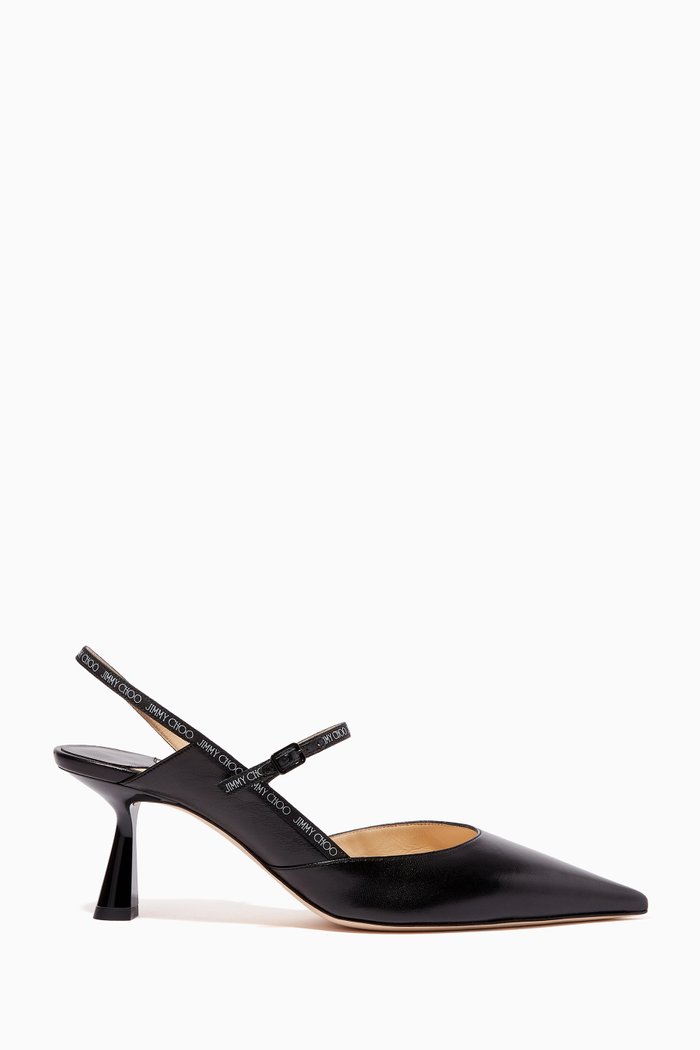 

Ray 65 Leather Slingback Sandals, Black