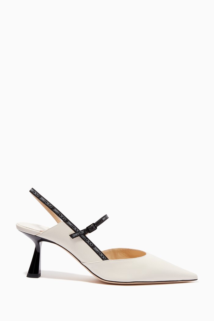 

Ray 65 Leather Slingback Sandals, Neutral