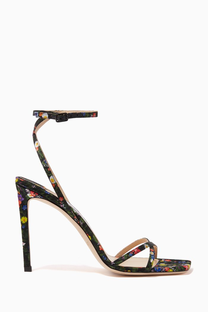 

Metz 100 Sandals in Ditsy-Print Silk, Multicolour
