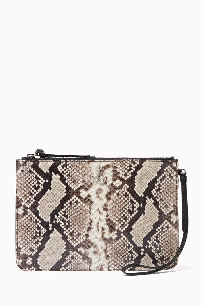 

Fara JC Emblem Pouch in Elaphe, Neutral