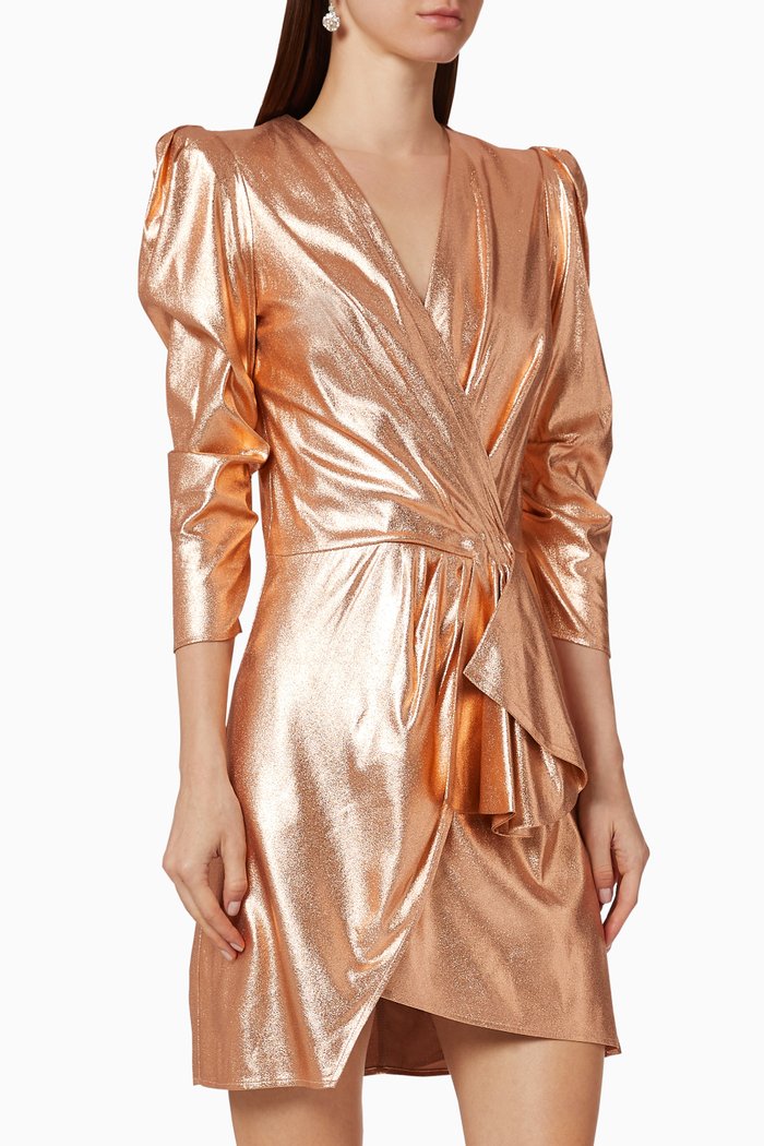

Metallic Draped Mini Dress
