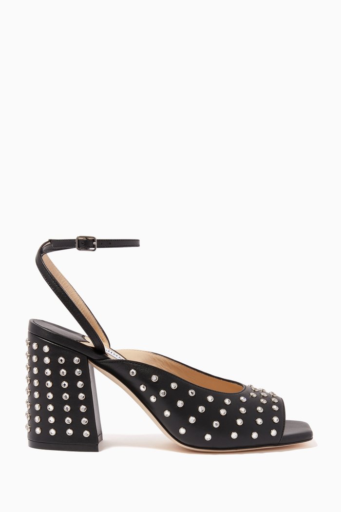 

Jassidy 85 Crystal Sandals in Nappa Leather, Black