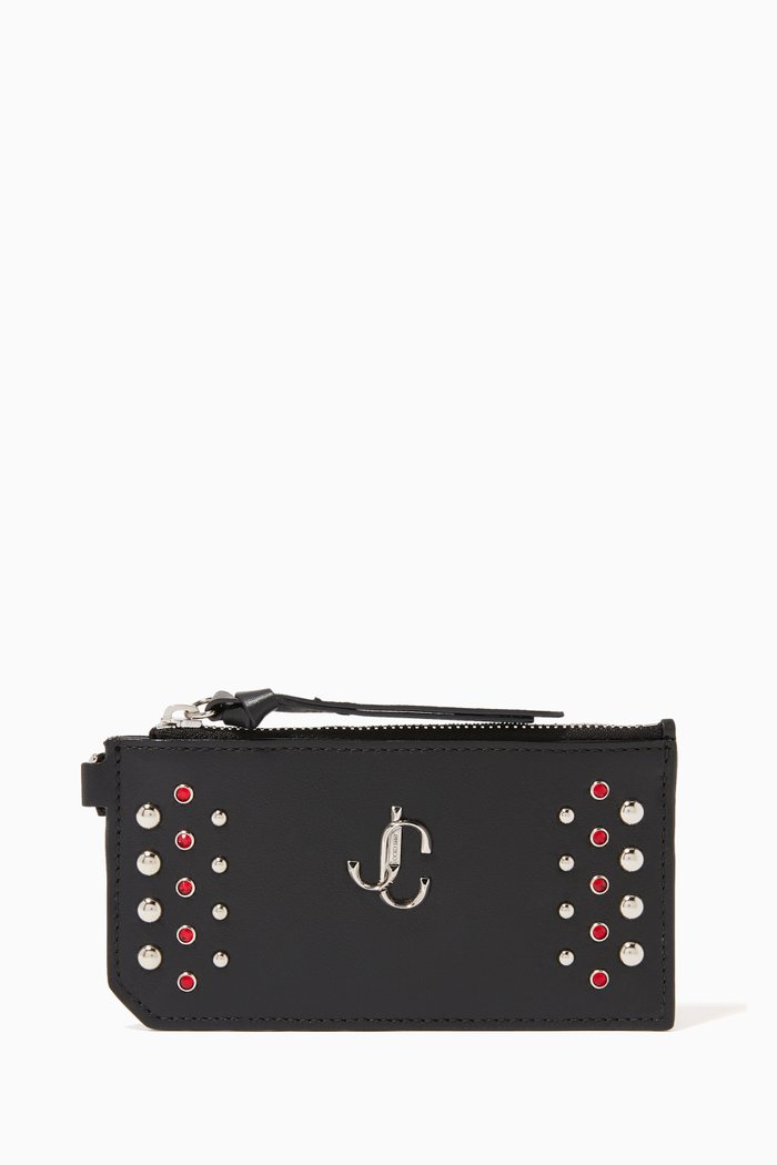 Lise Studded Pouch in Leather, Black