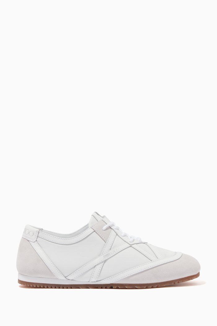 Kato/F Sneakers in Crosta Suede, Calf Leather & Nylon, White