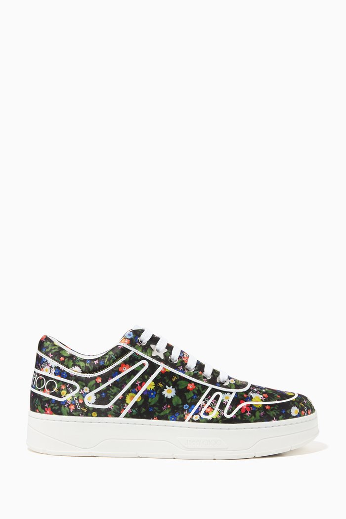 

Hawaii/F Sneakers in Ditsy-Print Nylon, Black