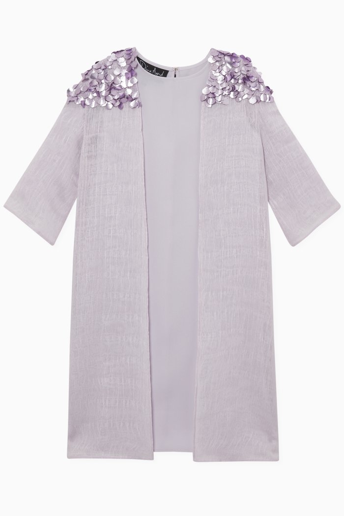 

Embellished Kaftan & Inner Dress Set, Purple