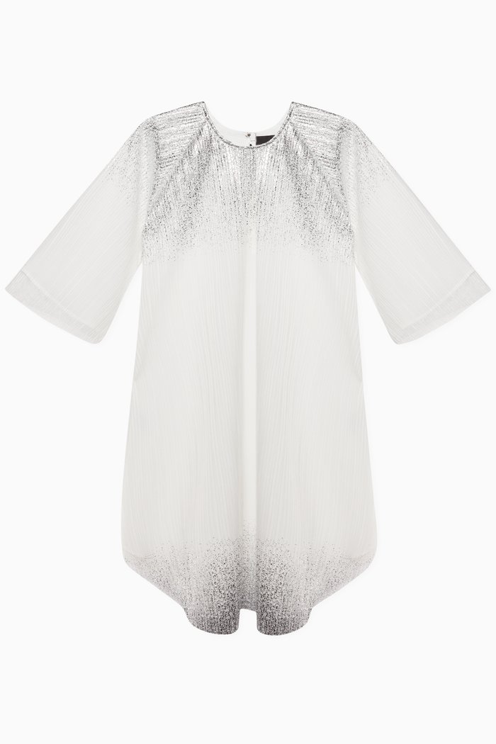 

Pleated Long-Sleeved Kaftan, White