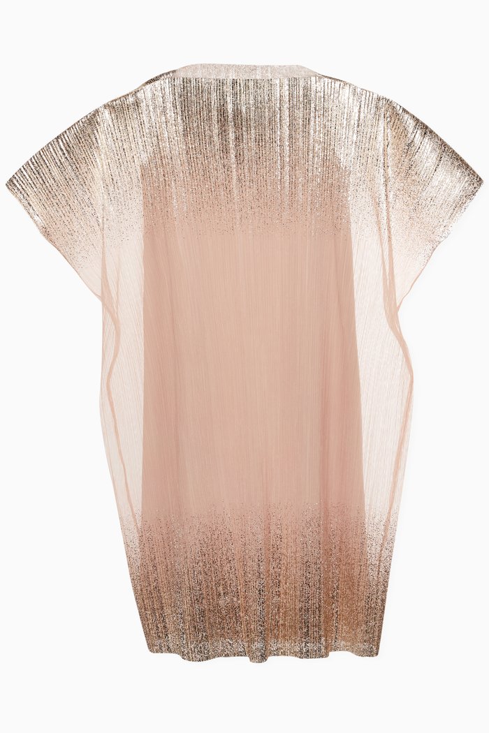

Metallic Pleated Dress, Gold