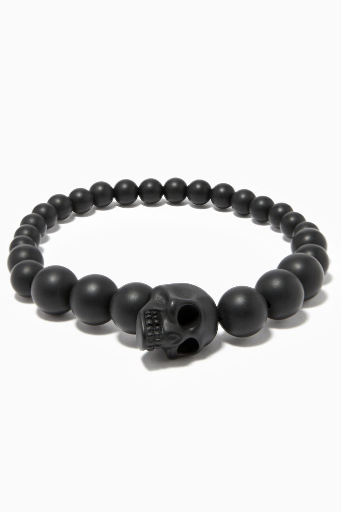 

Skull Multi-Beaded Bracelet, Black
