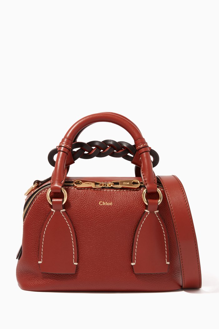 

Small Daria Bag in Smooth & Shiny Calfskin, Brown