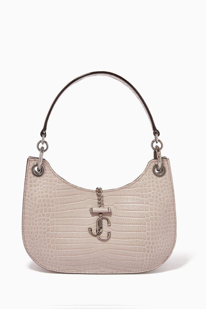 

Varenne Hobo/S Handbag in Croc-Embossed Leather, Brown