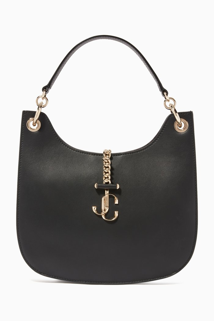 

Varenne Hobo/ M Handbag in Calf Leather, Black