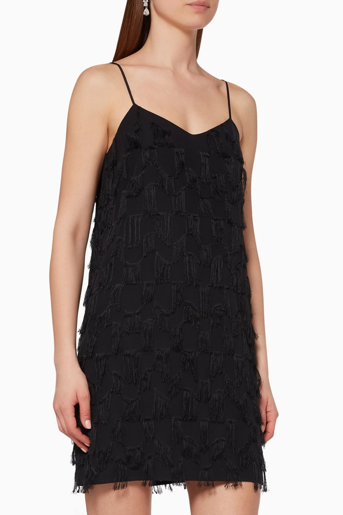 

Atelier Fringed Mini Dress, Black