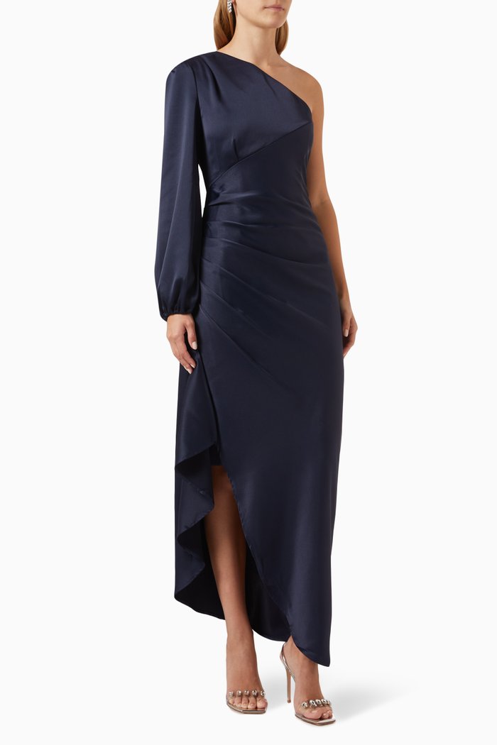 

Leon One Shoulder Gown in Sequin, Blue