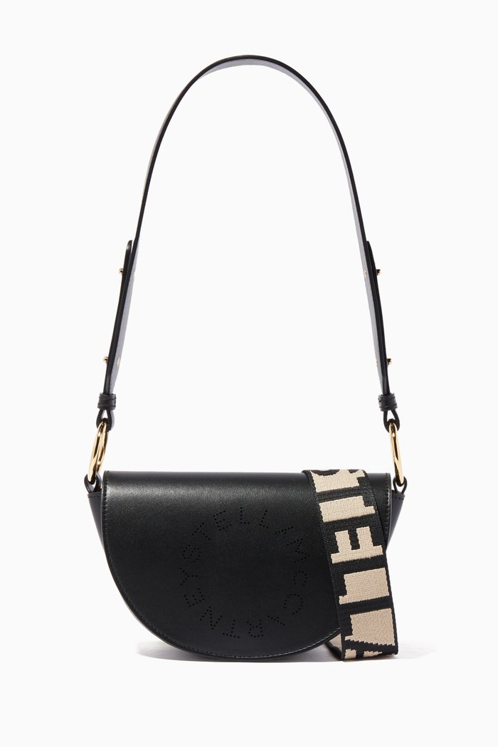 

Mini Marlee Perforated Logo Bag, Black