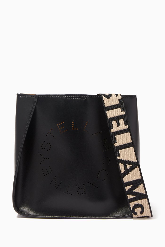 

Perforated Logo Shoulder Bag, Black