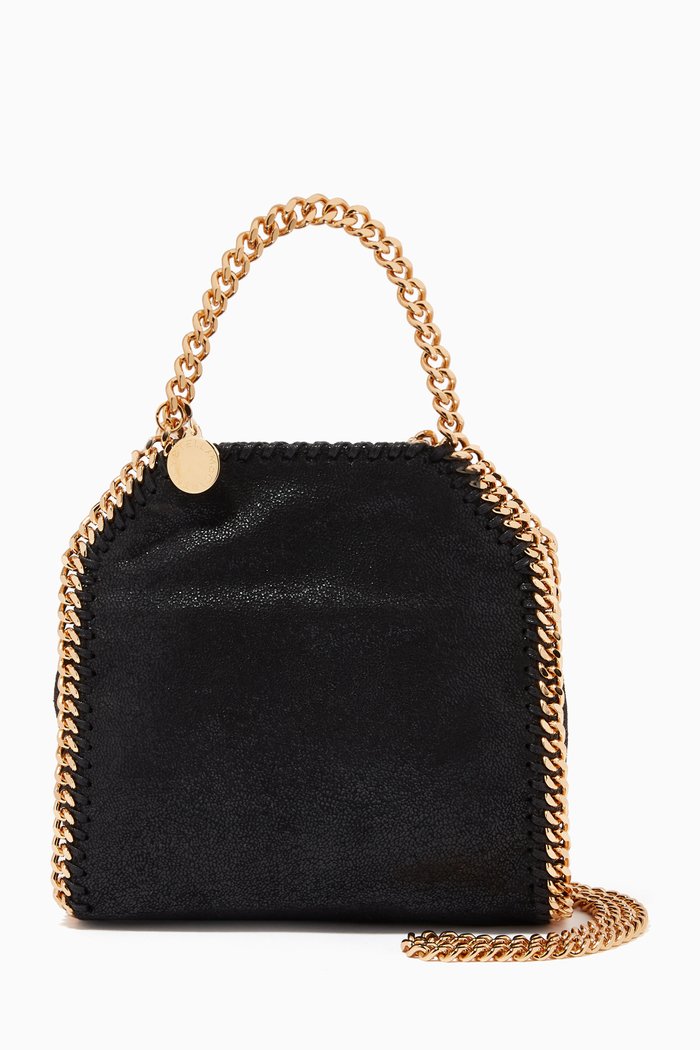 

Falabella Tiny Tote in Shaggy Deer, Black