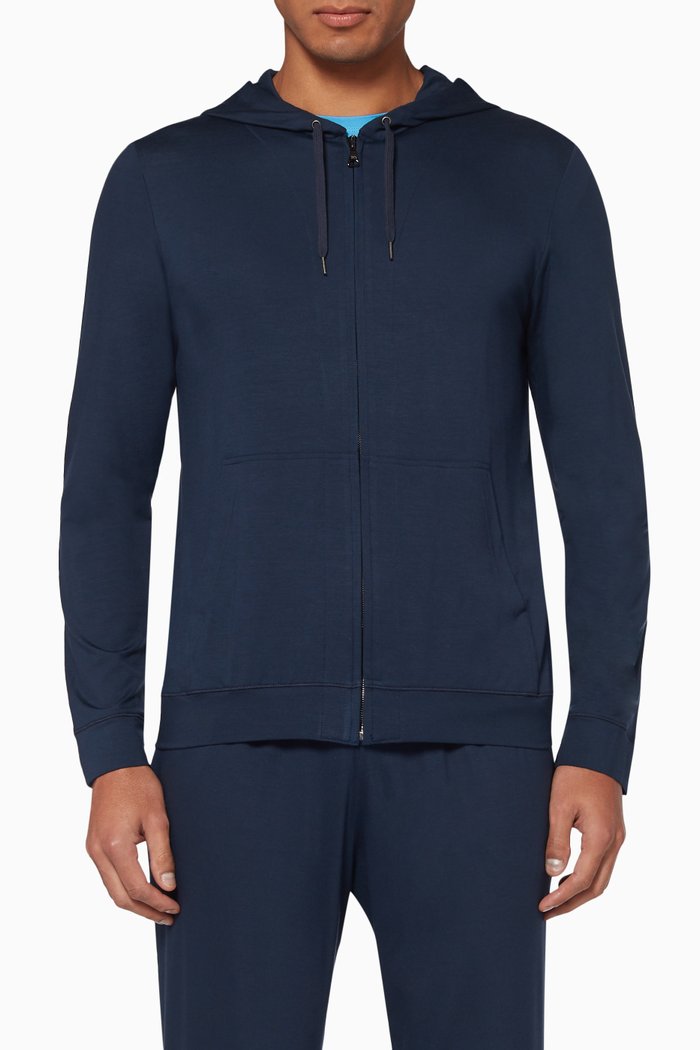 

Micro Modal Zip Hoodie, Blue