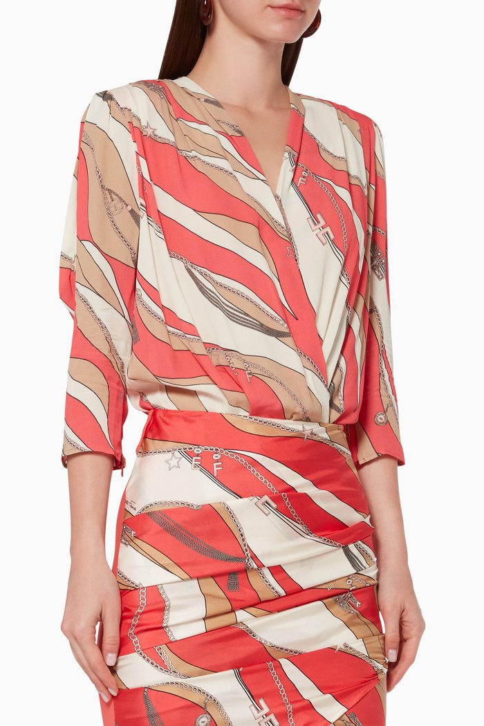 

Foulard Print Bodysuit, Pink