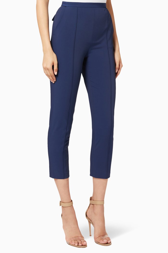 

Crepe Cigarette Pants, Blue