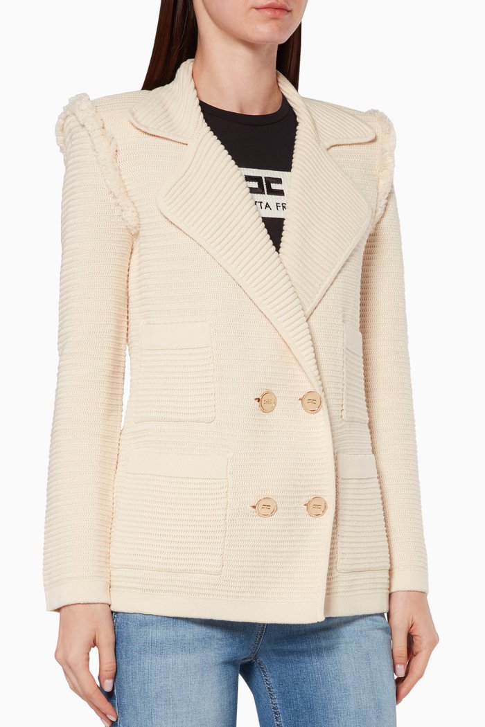 

Double-Breasted Cotton Jacket, White