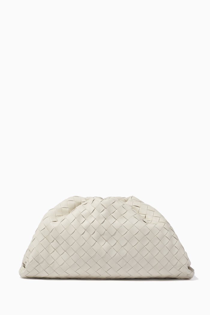 

The Pouch Intrecciato Nappa Clutch, White