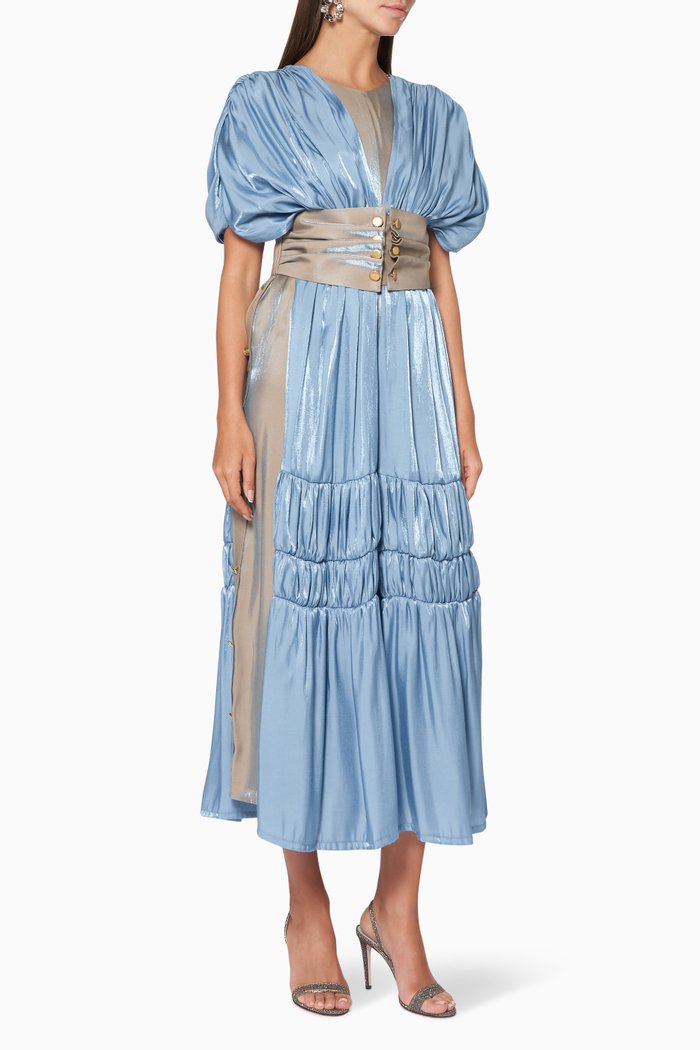 

Shimmer Belted Jumpsuit, Blue