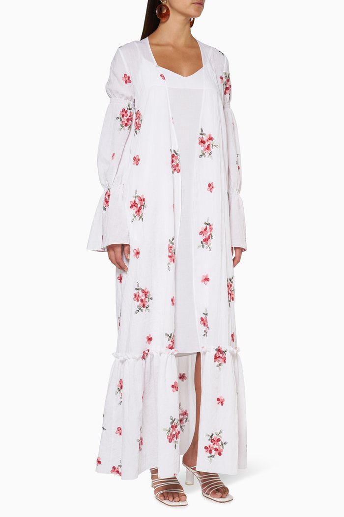 

Floral Robe & Dress Set, White