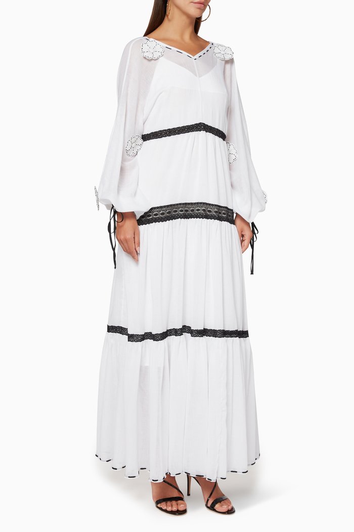

Crochet Cotton Maxi Dress, White