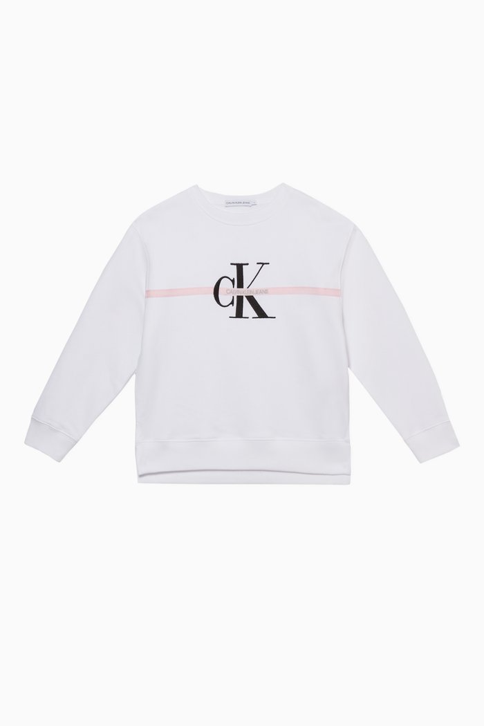 

Monogram Stripe Sweatshirt, White