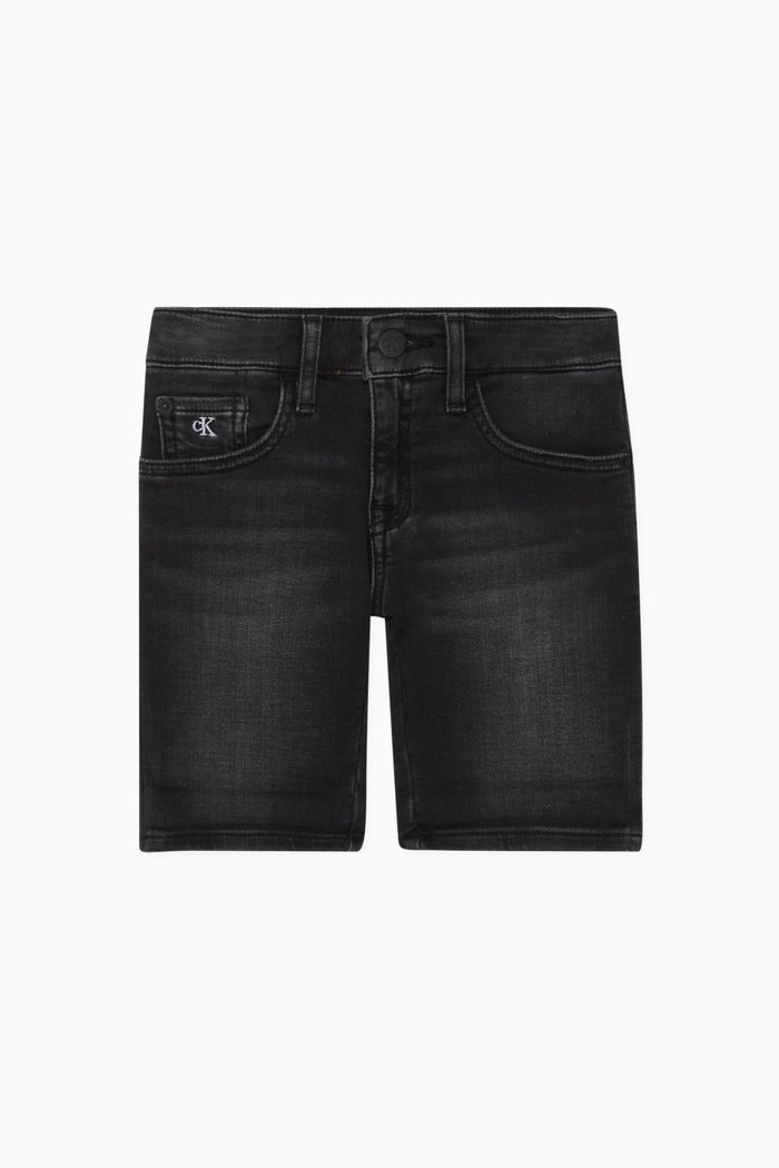 

Slim-Fit Denim Shorts, Grey