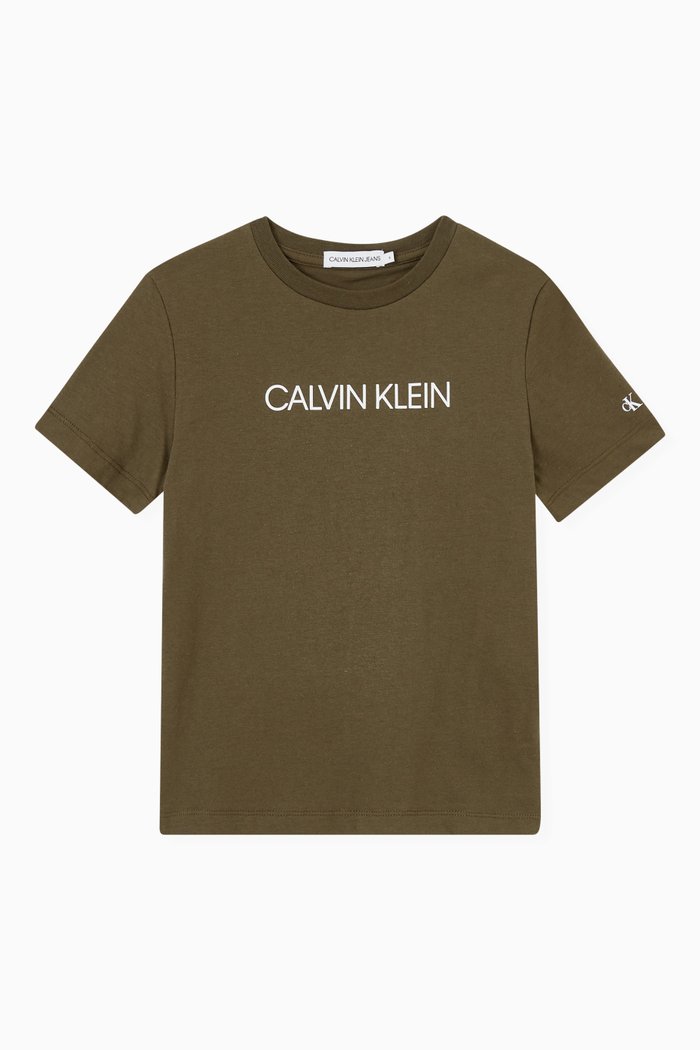 

Logo Print T-shirt in Cotton, Green