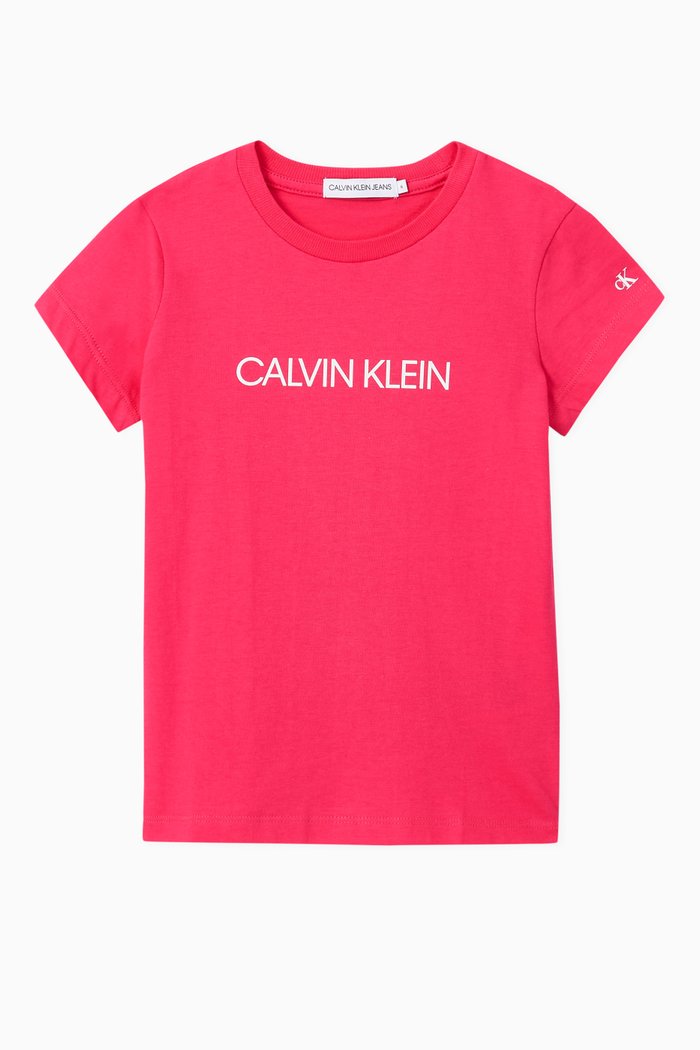 

Institutional Logo Cotton T-Shirt, Pink