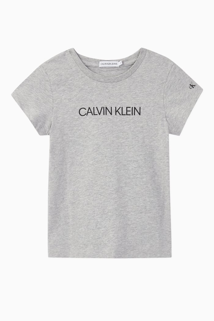 

Logo Slim Cotton T-Shirt, Grey