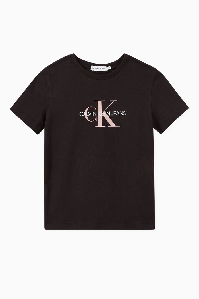 Monogram Logo T-shirt in Cotton Jersey, Black