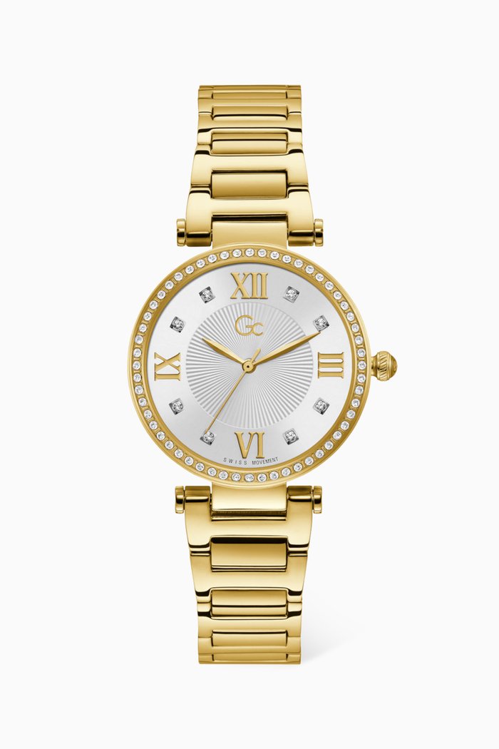 LadyCrystal Quartz Watch, Gold