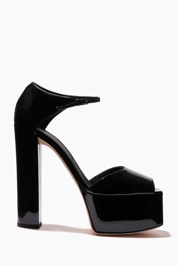 

Bebe Leather Platform Sandals, Black