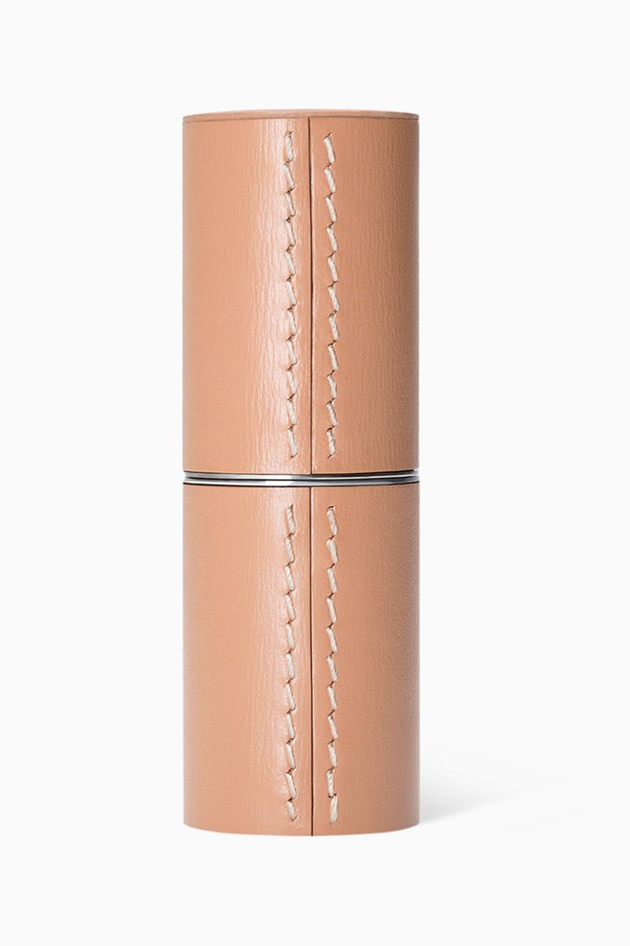 

Camel Refillable Fine Leather Lipstick Case, Brown