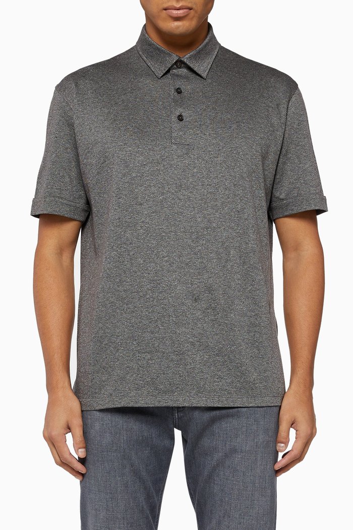 

Cotton Polo T-Shirt, Grey