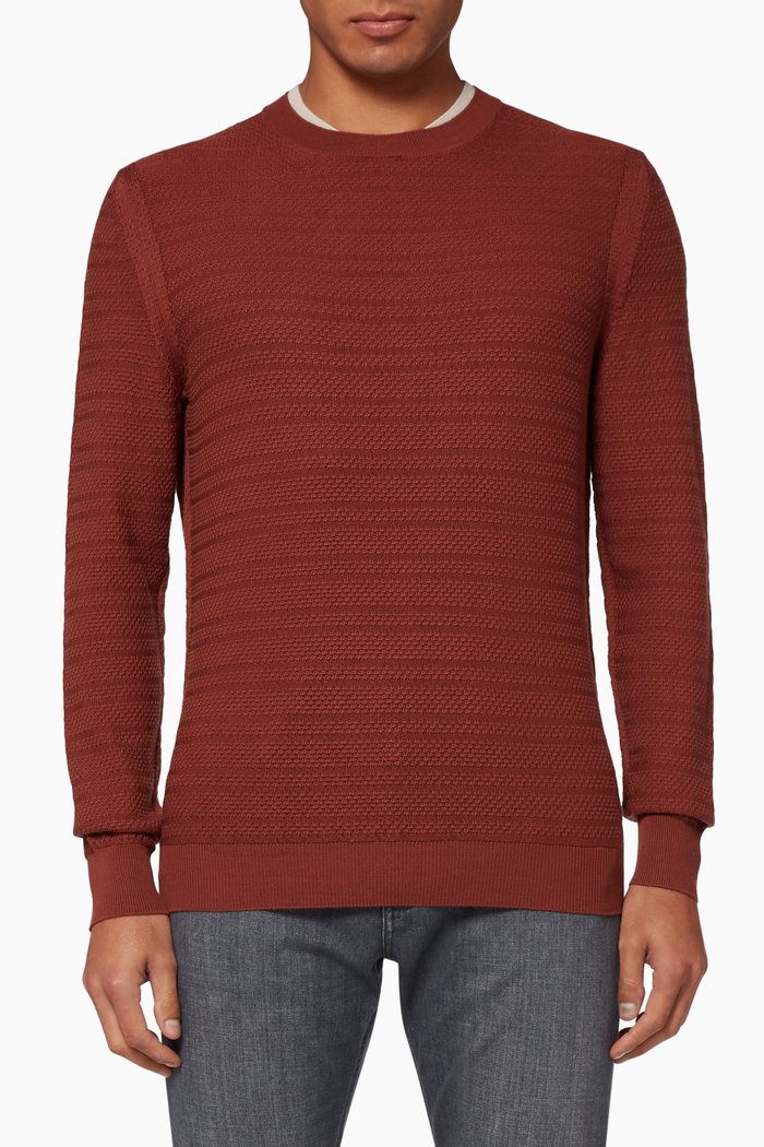 

Crewneck Wool Sweater, Orange